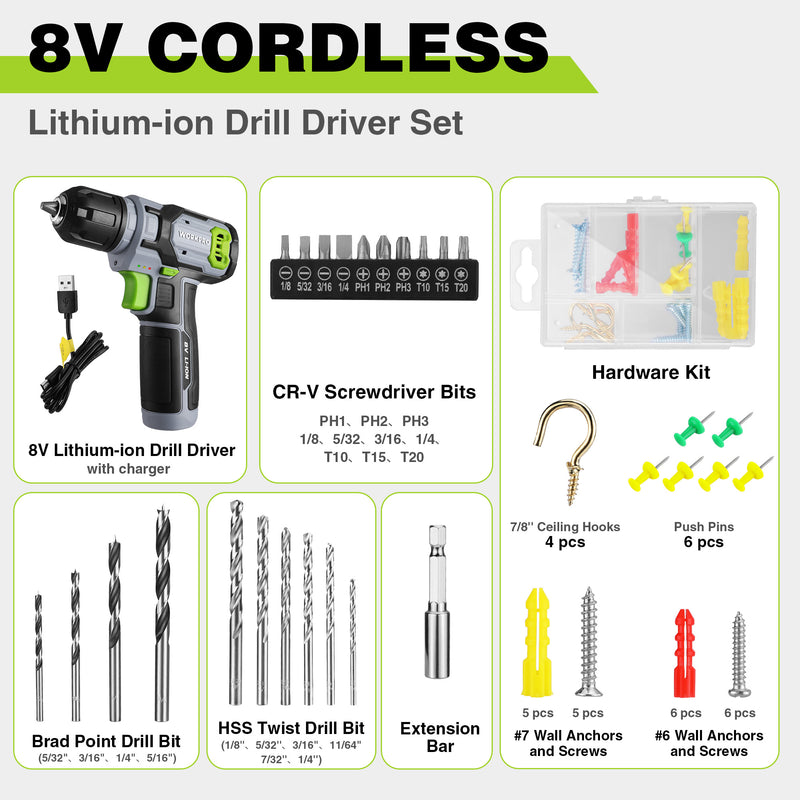 WorkPro 8V Cordless Screwdriver — alternate view