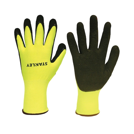 Stanley Hi-Vis Foam Latex Coated Gloves