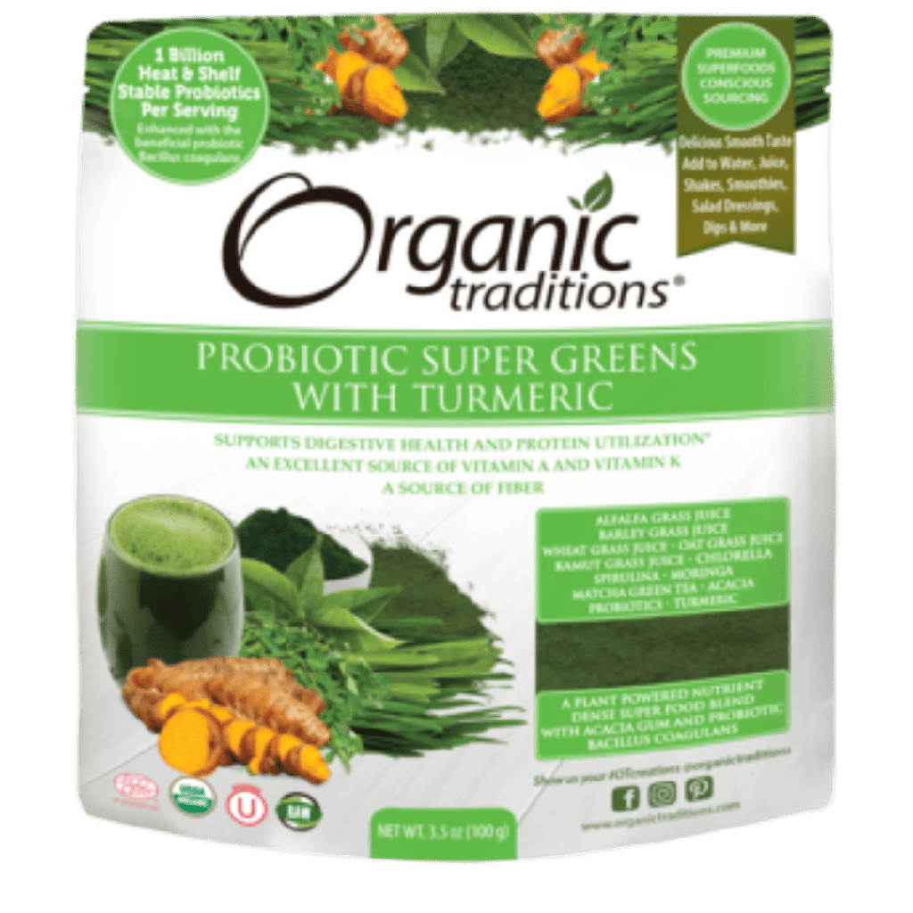Organic Traditions Probiotic Super Greens With Turmeric Superfood Blend