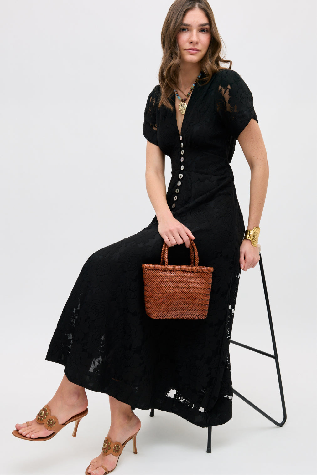 Rixo London Marlice Silk Midi Dress — alternate view