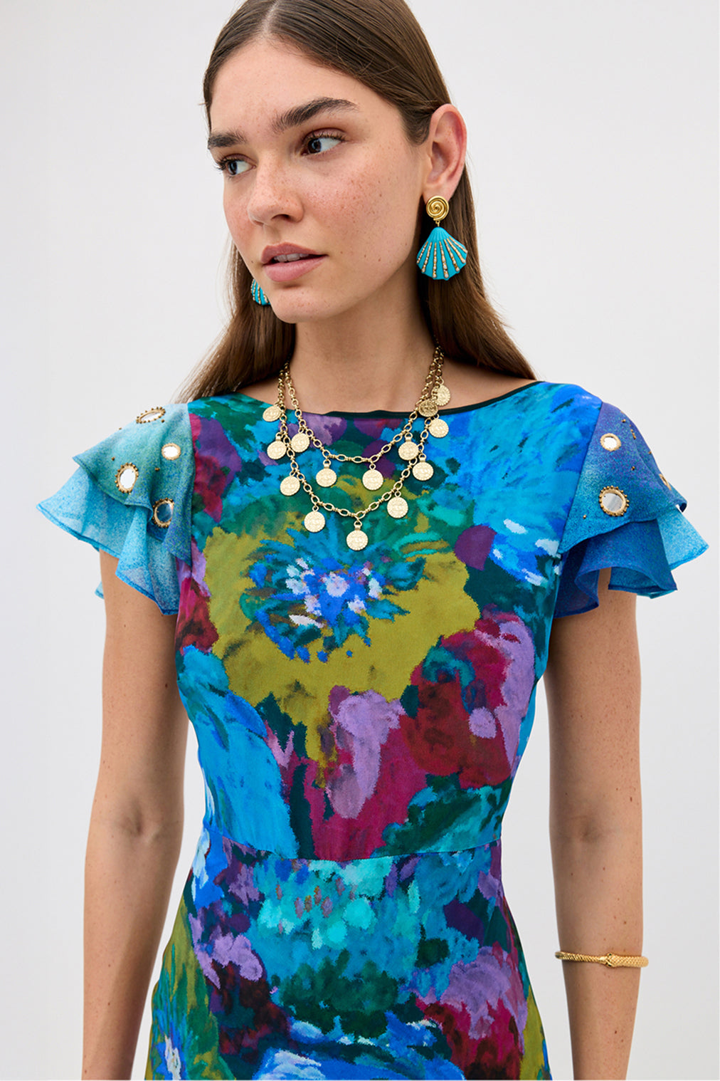 Rixo London Marlice Silk Midi Dress — alternate view