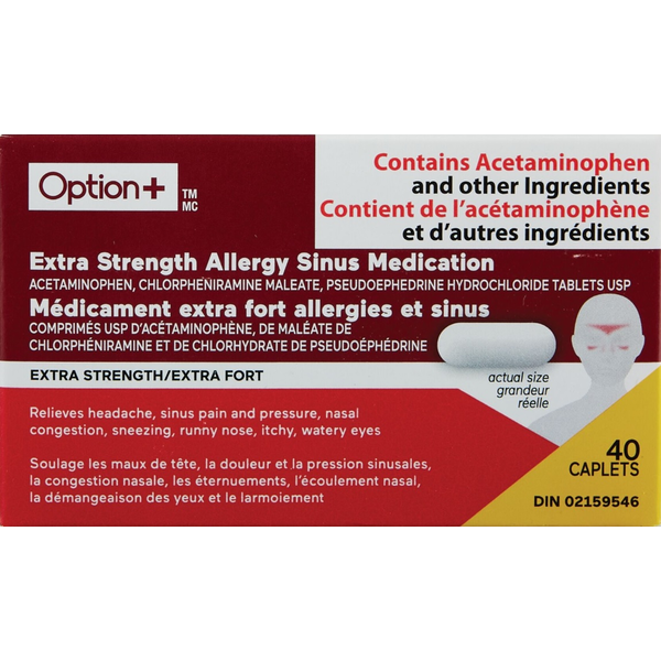 Option+ Extra Strength Allergy Sinus Tablets