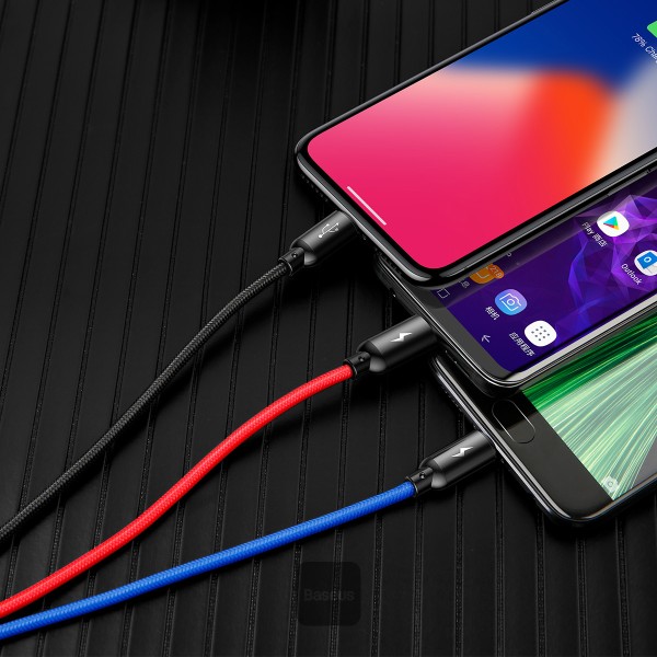Baseus 3 in 1 USB Cable with Micro Type C Lighting Connector — alternate view