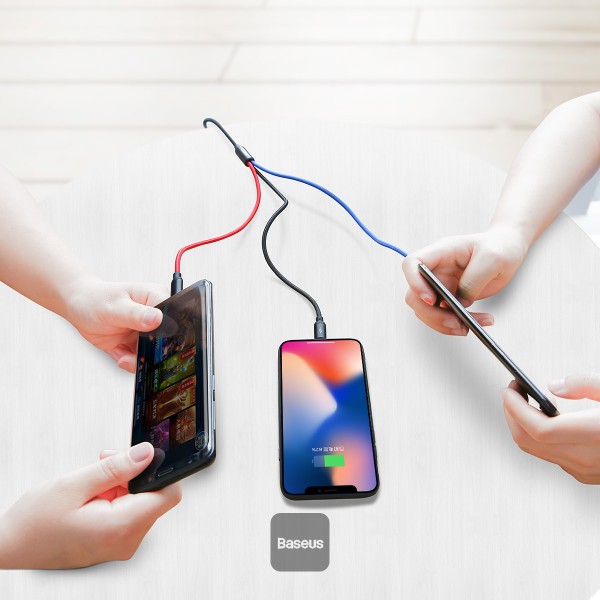 Baseus 3 in 1 USB Cable with Micro Type C Lighting Connector — alternate view