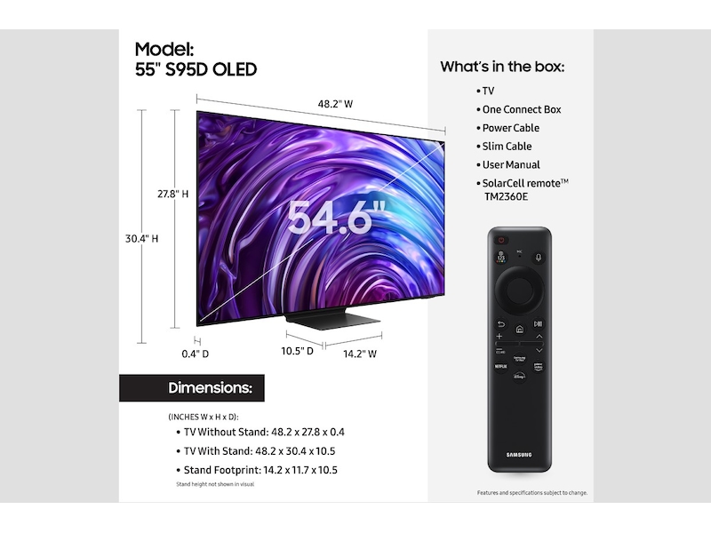 Samsung 55-inch S95D OLED TV — alternate view
