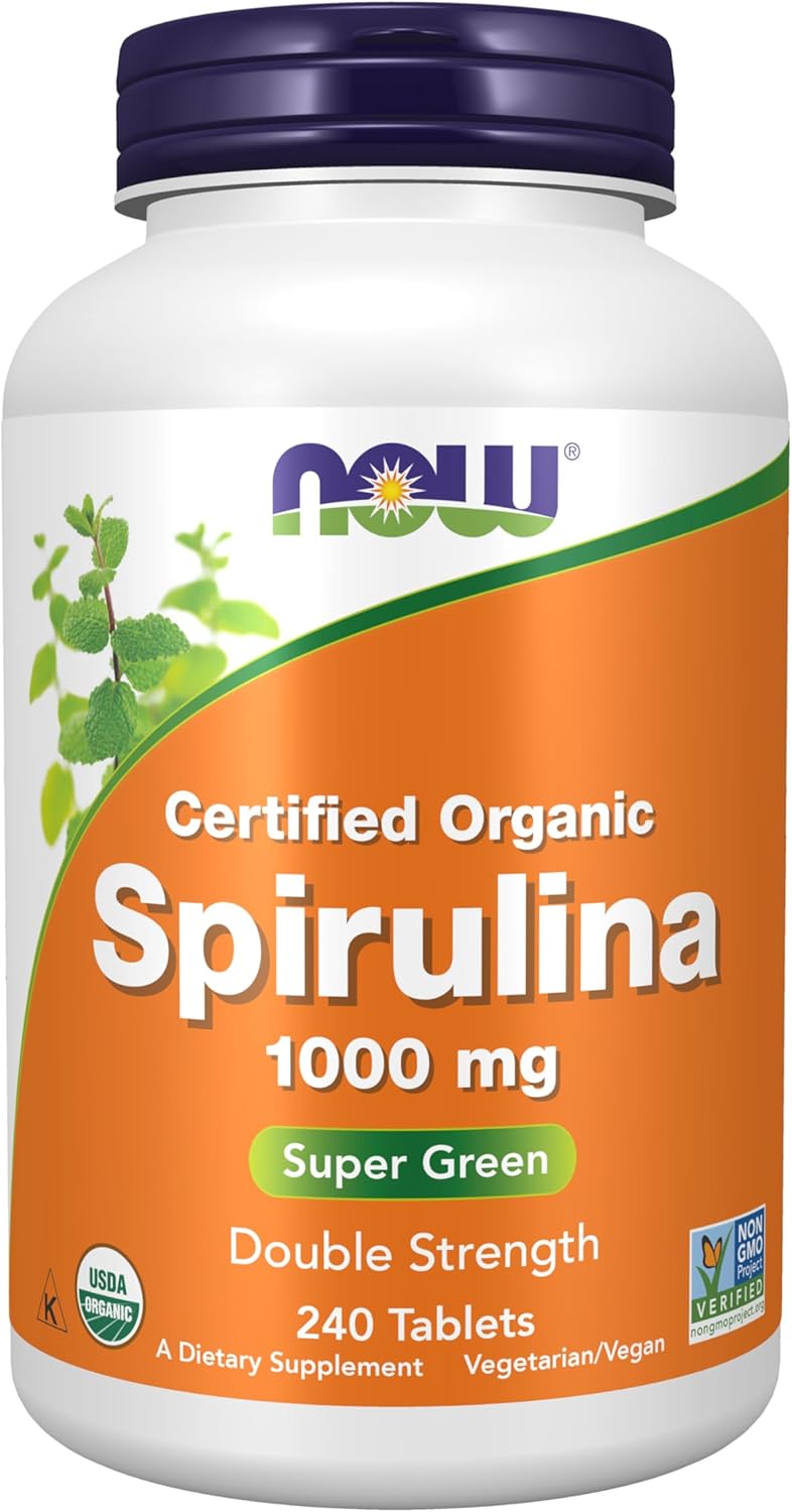 NOW Spirulina Organic 10000MG 240 CT Supplement — alternate view