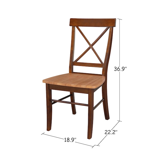 International Concepts X-Back Chairs with Solid Wood Seats Set of 2 — alternate view