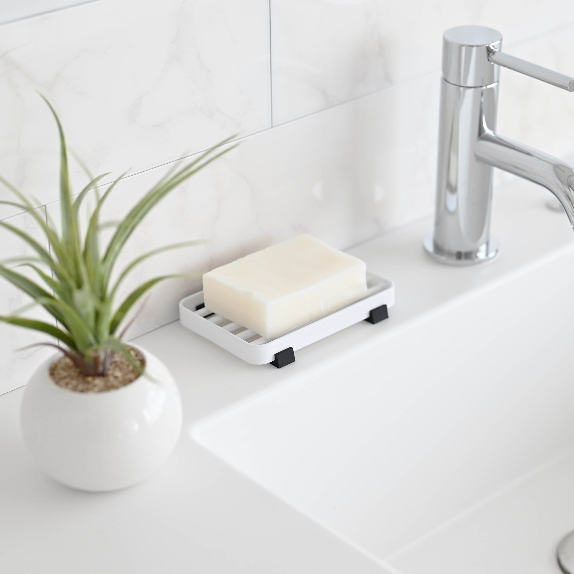 Sageandsill Slotted Soap Tray Steel — alternate view
