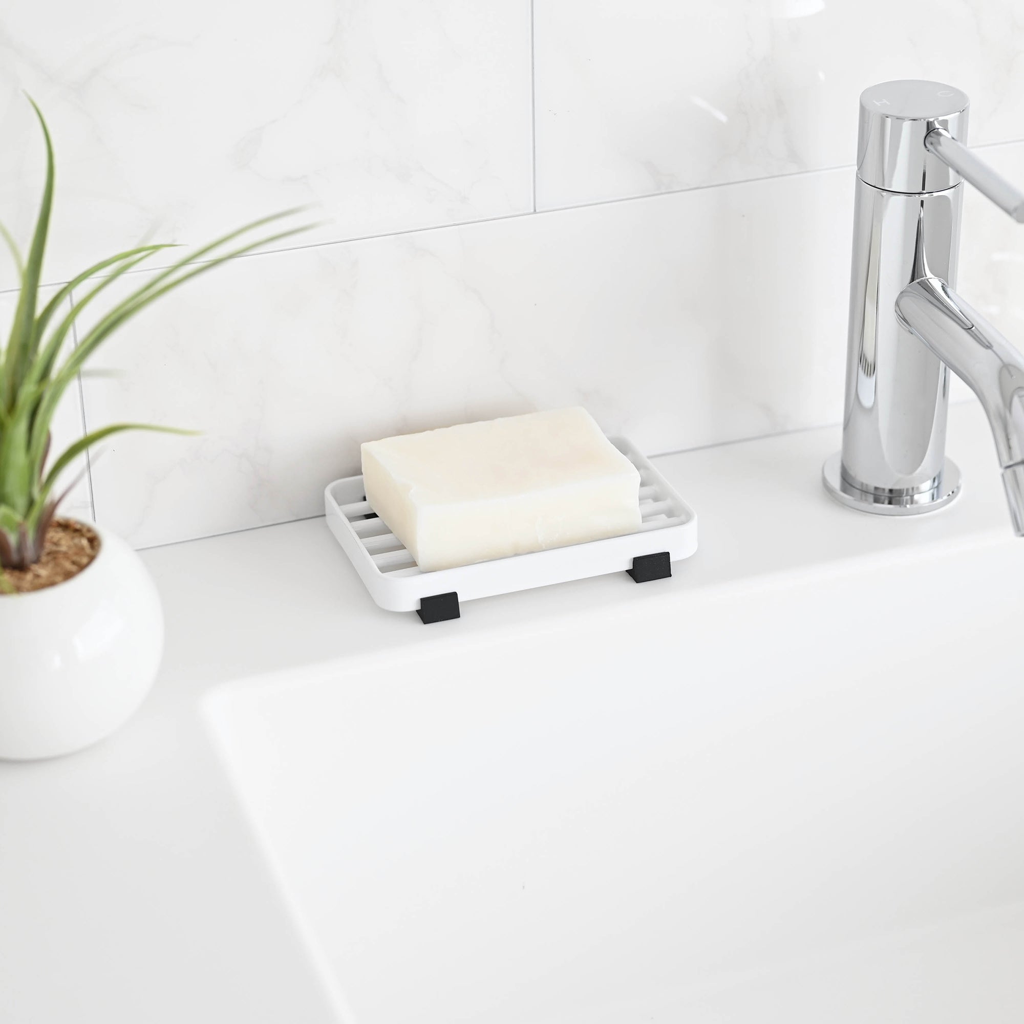 Sageandsill Slotted Soap Tray Steel — alternate view