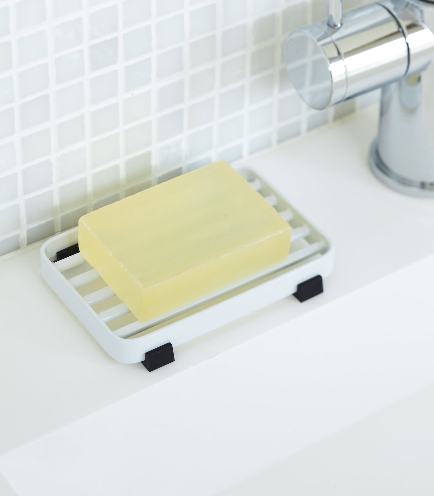 Sageandsill Slotted Soap Tray Steel — alternate view