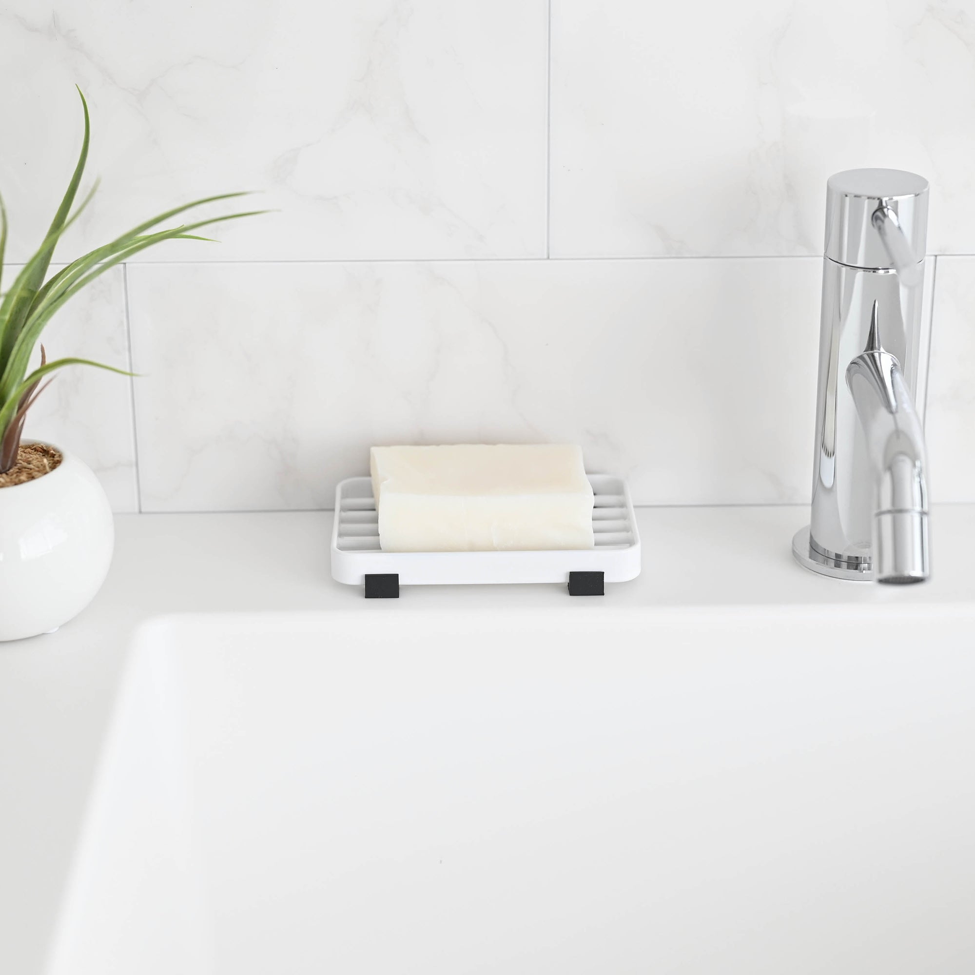 Sageandsill Slotted Soap Tray Steel — alternate view