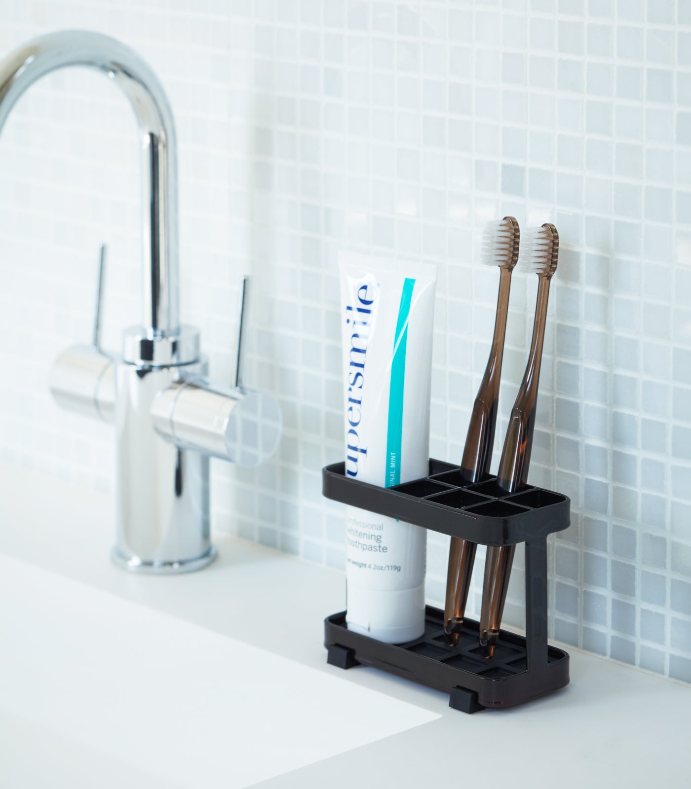 Sageandsill Toothbrush Toothpaste Stand Steel — alternate view