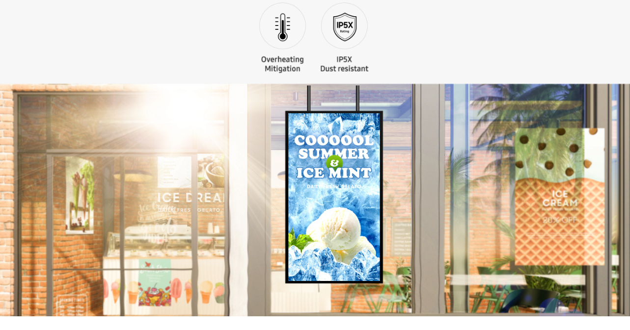 Samsung Outdoor Signage Om46b Uhd 4k 3000nit Ip5x Lh46ombebgbxen — alternate view