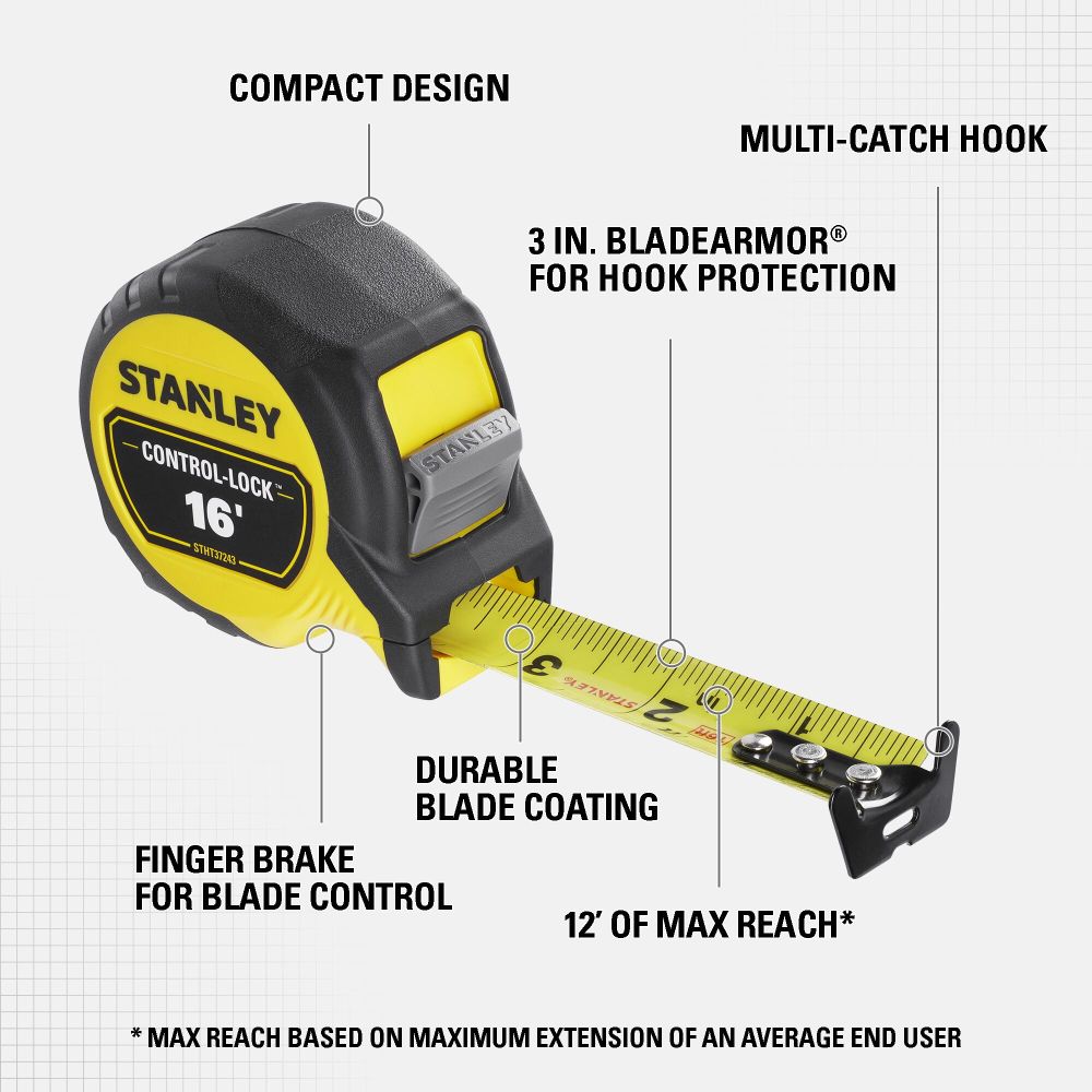 Stanley Control Lock Tape Measure — alternate view