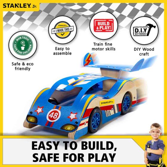 Stanley Jr. Wooden DIY Kit Road Vehicle — alternate view