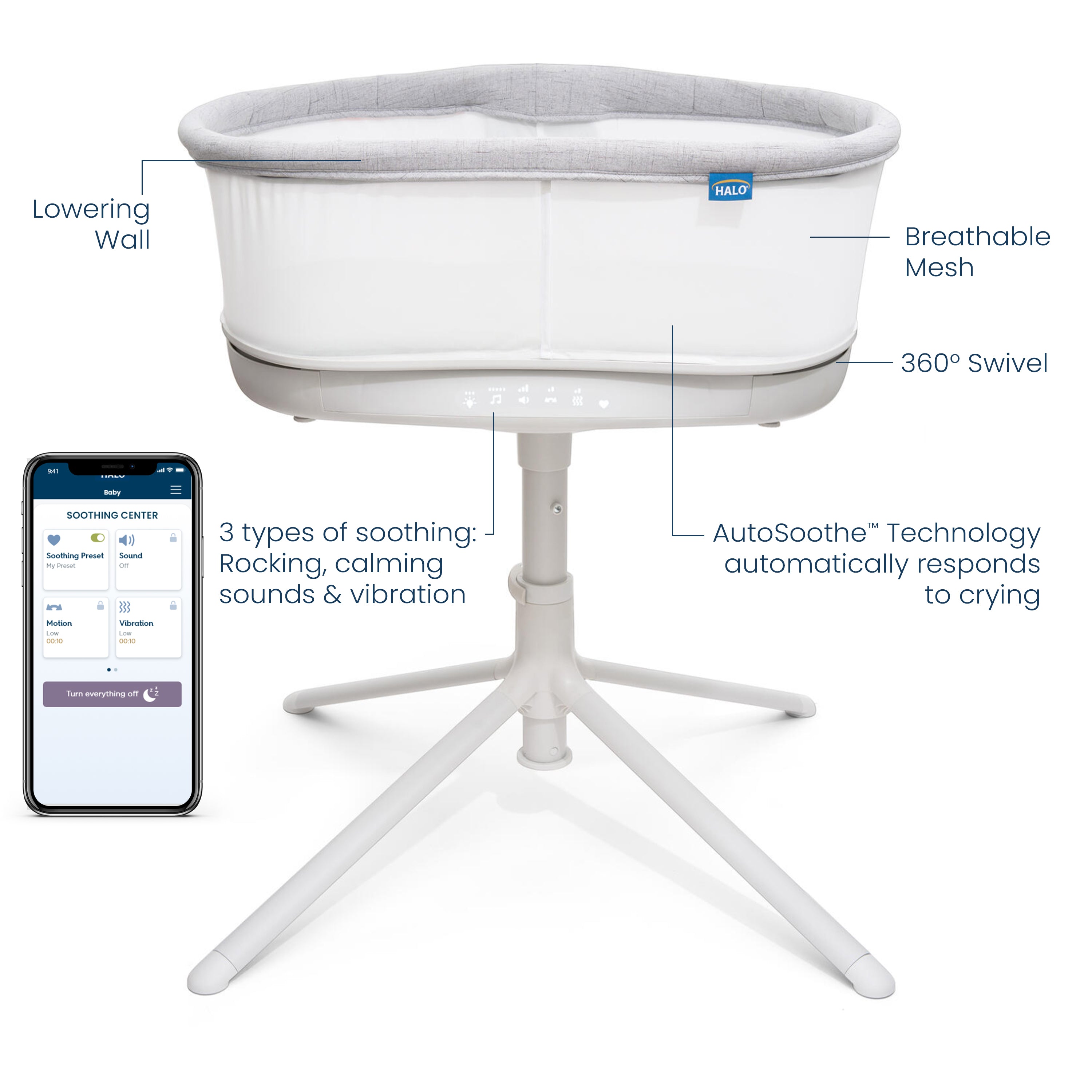 Halo Bassinest Connected Swivel Sleeper 3.0 Smart Bassinet — alternate view