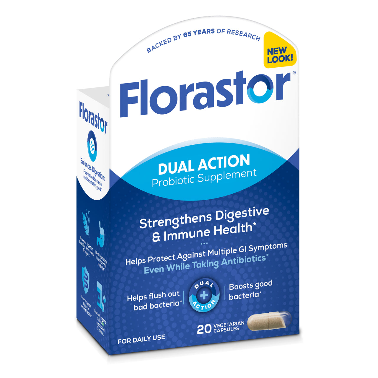 Florastor Daily Probiotic Dual Action 500 MG 50 Capsules