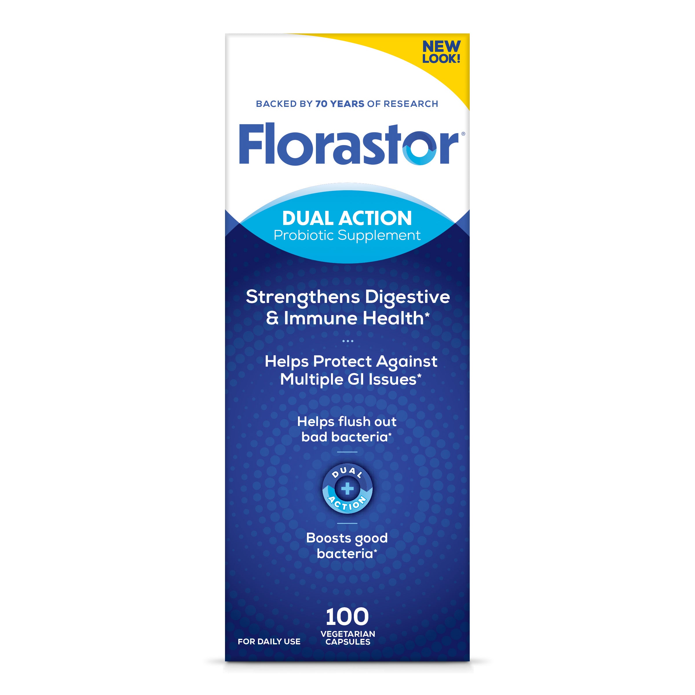 Florastor Daily Probiotic Dual Action 500 MG 50 Capsules — alternate view