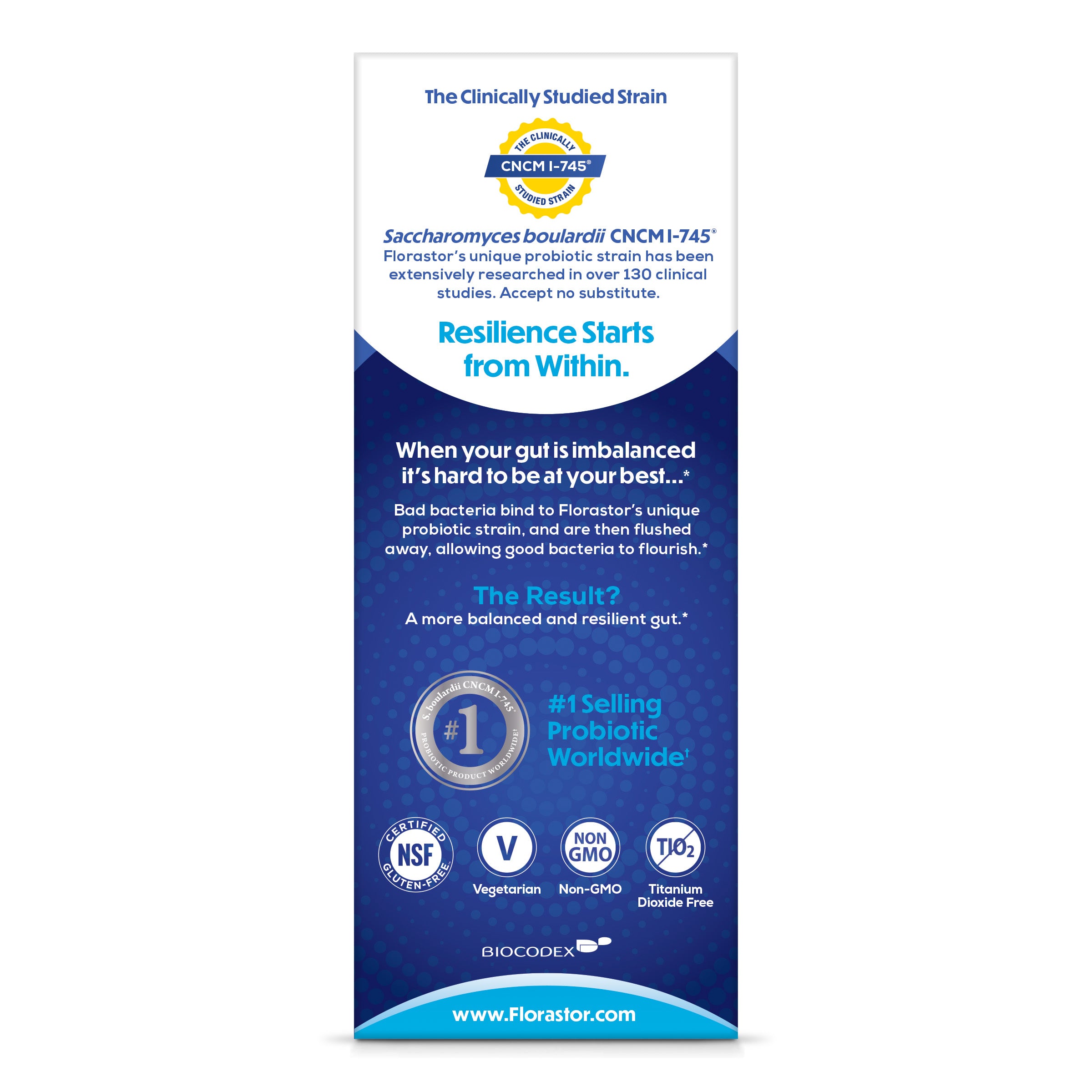 Florastor Daily Probiotic Dual Action 500 MG 50 Capsules — alternate view
