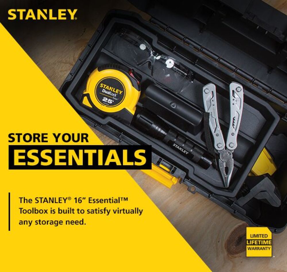 Stanley 16 Essential Toolbox — alternate view