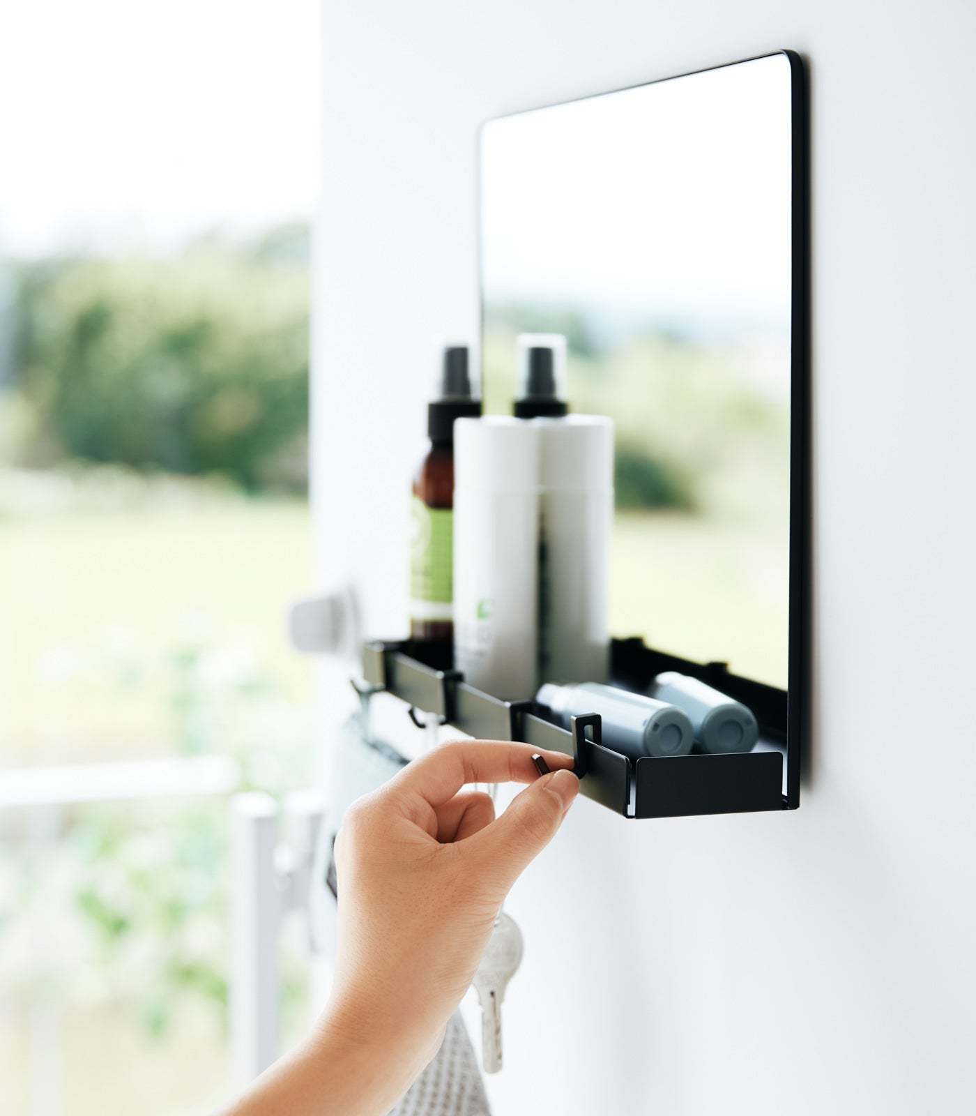 Sageandsill Magnetic Mirror With Storage Rack Glass — alternate view