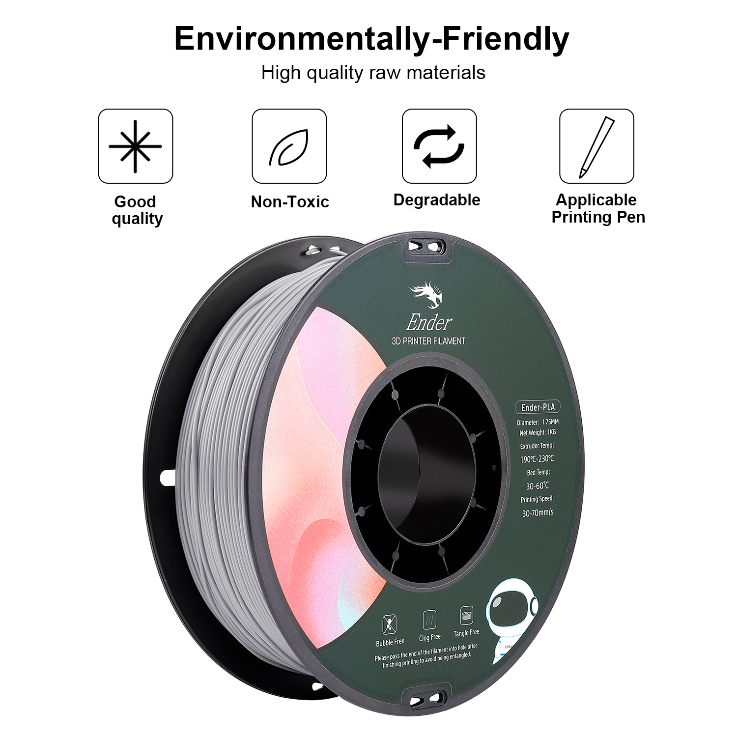Creality Color 3D Printer Filament 1.75mm PLA Materials 2kg — alternate view