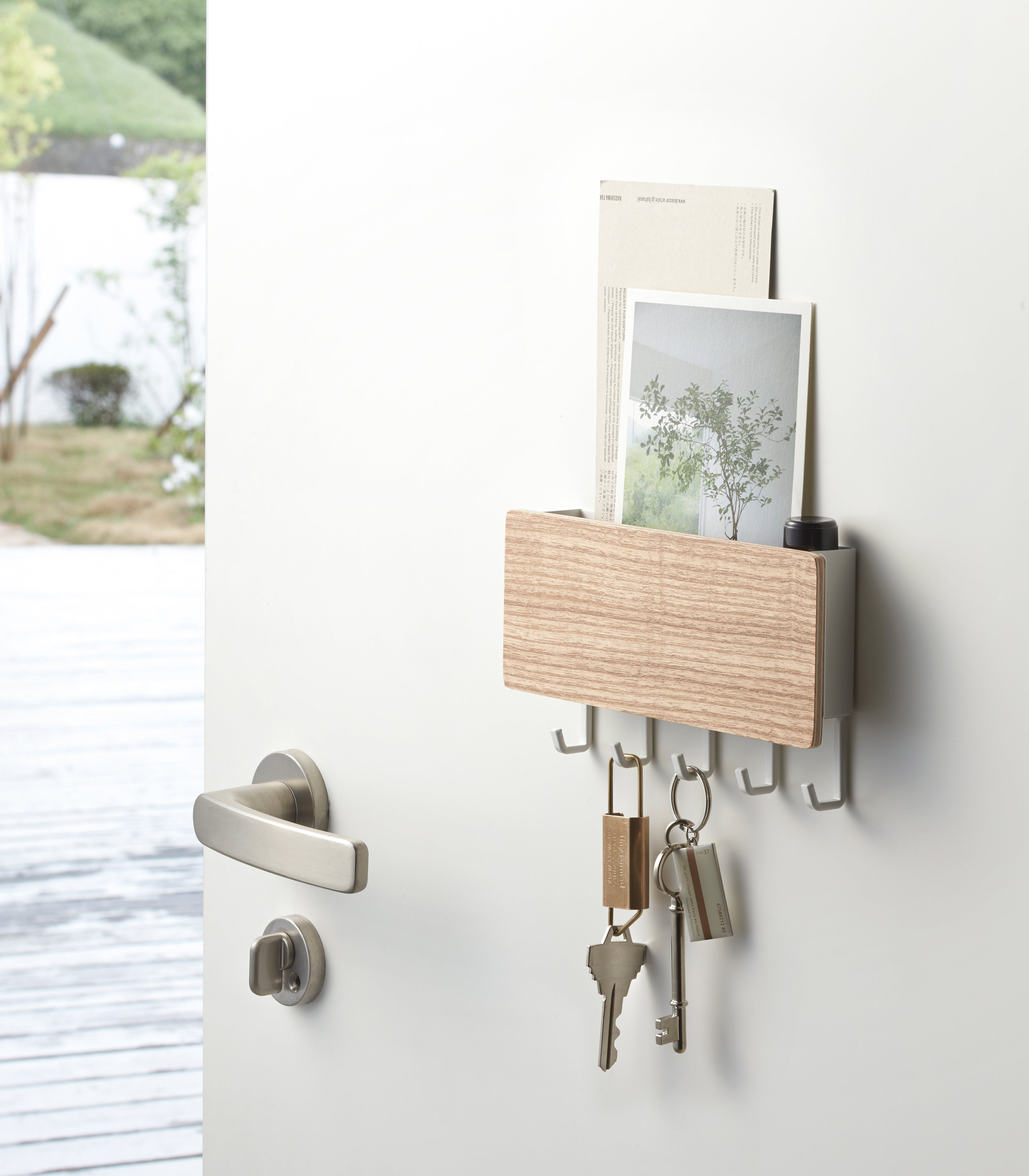Sageandsill Magnetic Key Rack Steel Wood — alternate view