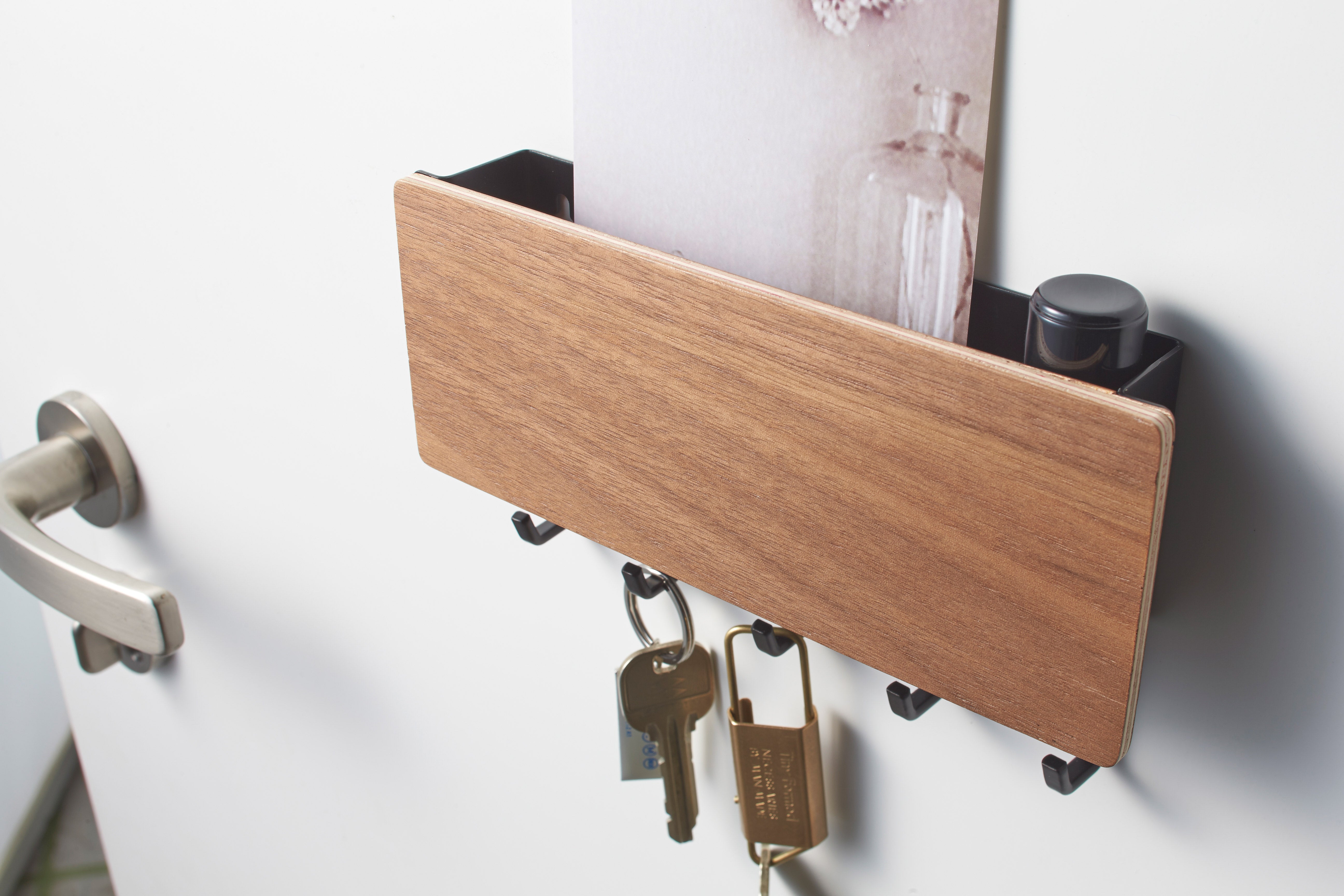 Sageandsill Magnetic Key Rack Steel Wood — alternate view