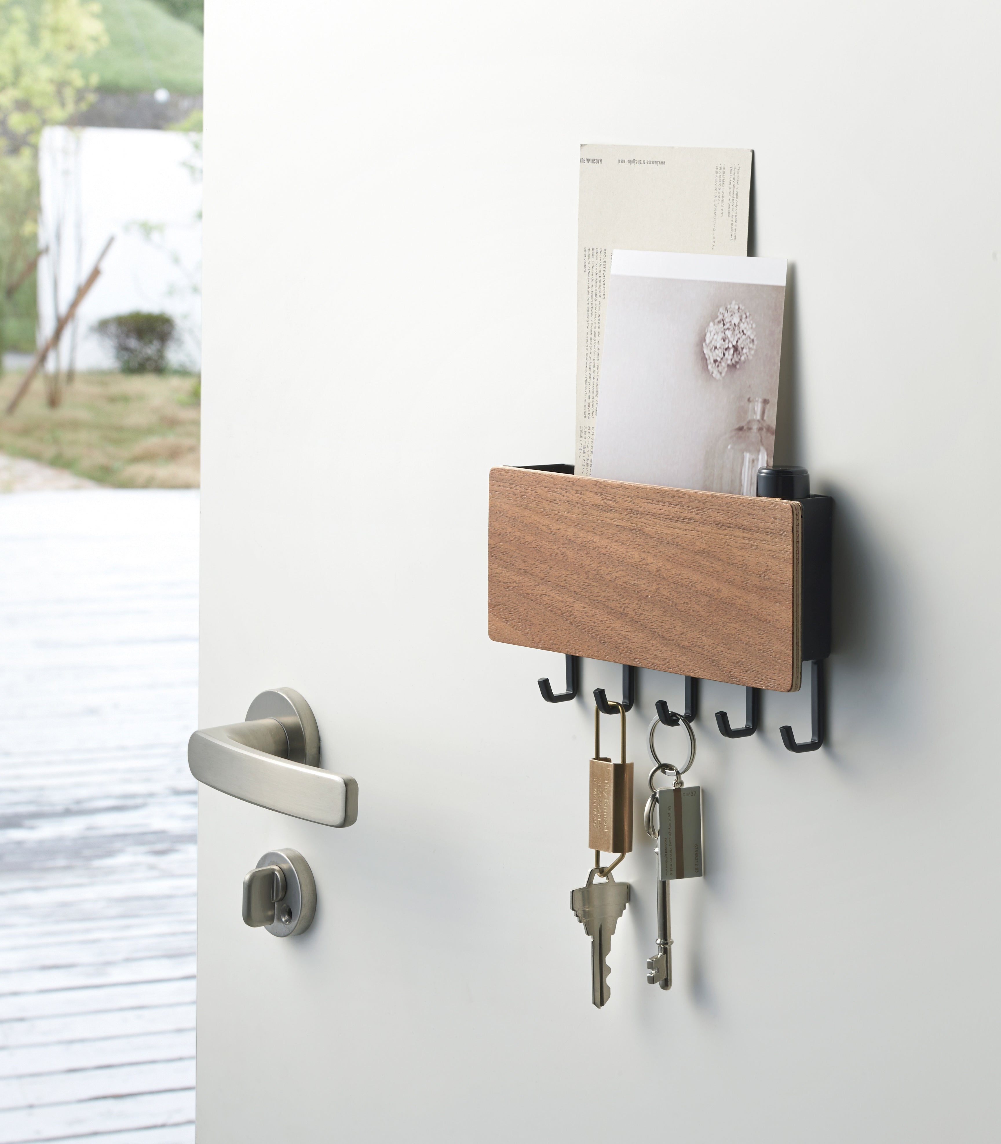 Sageandsill Magnetic Key Rack Steel Wood — alternate view