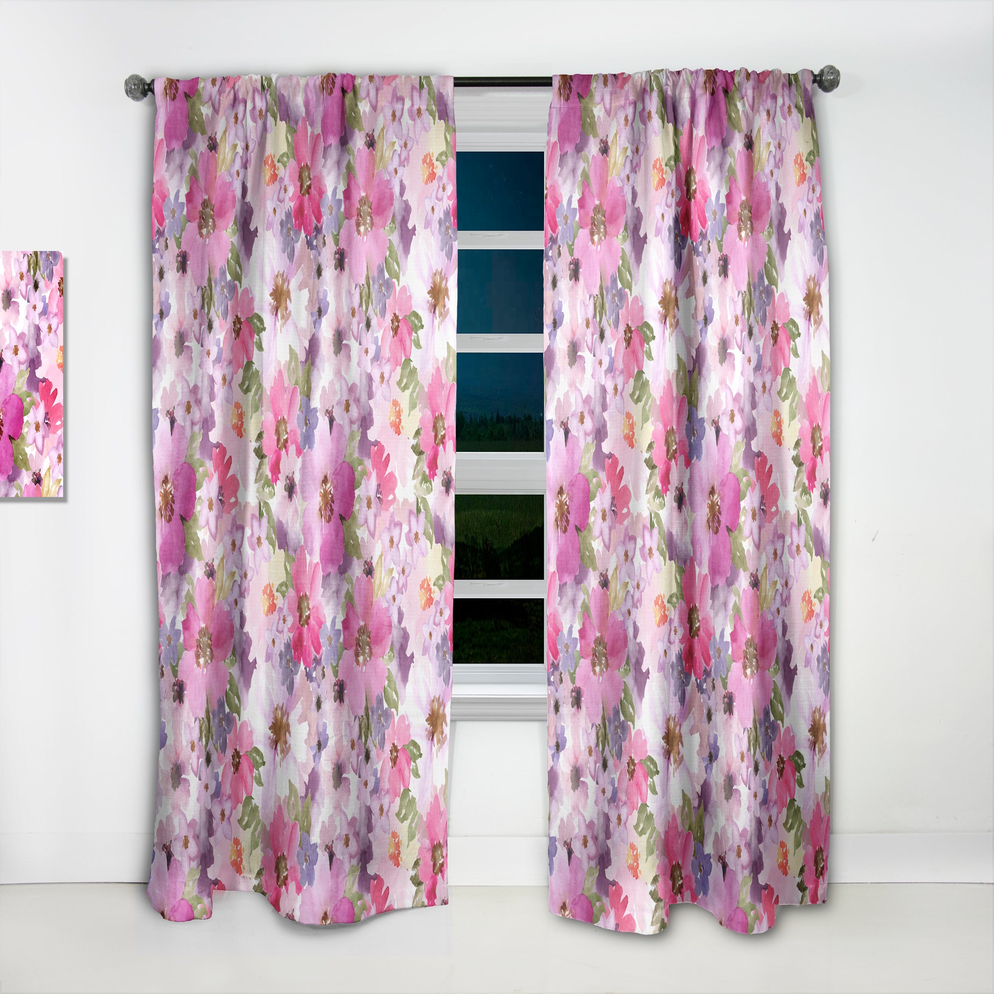 Designart Vintage Flowers Floral Curtain Panel — alternate view