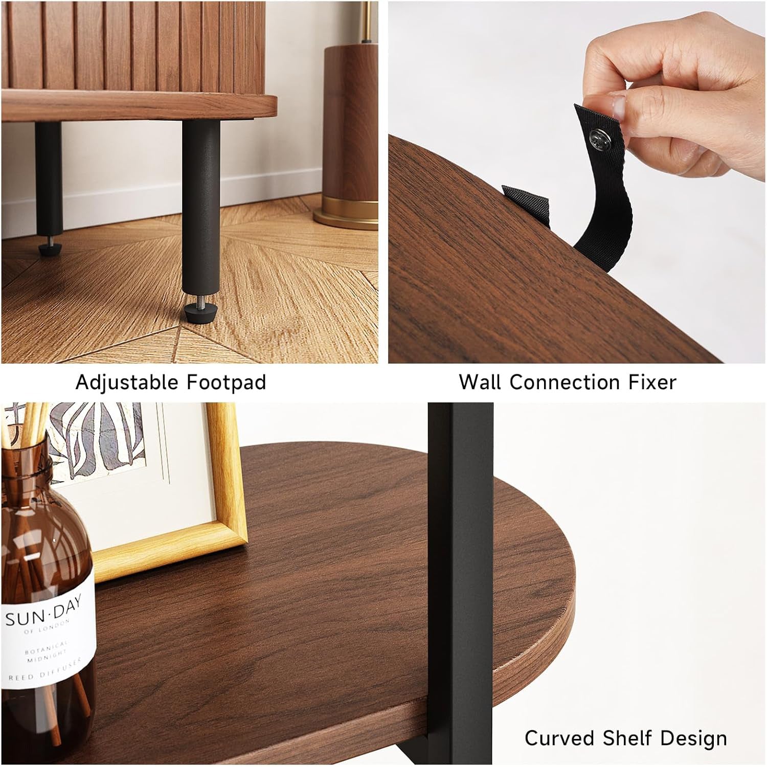Ohwill 71-inch Modern Bookshelf Bookcase and 40-inch Sideboard Buffet Cabinet — alternate view