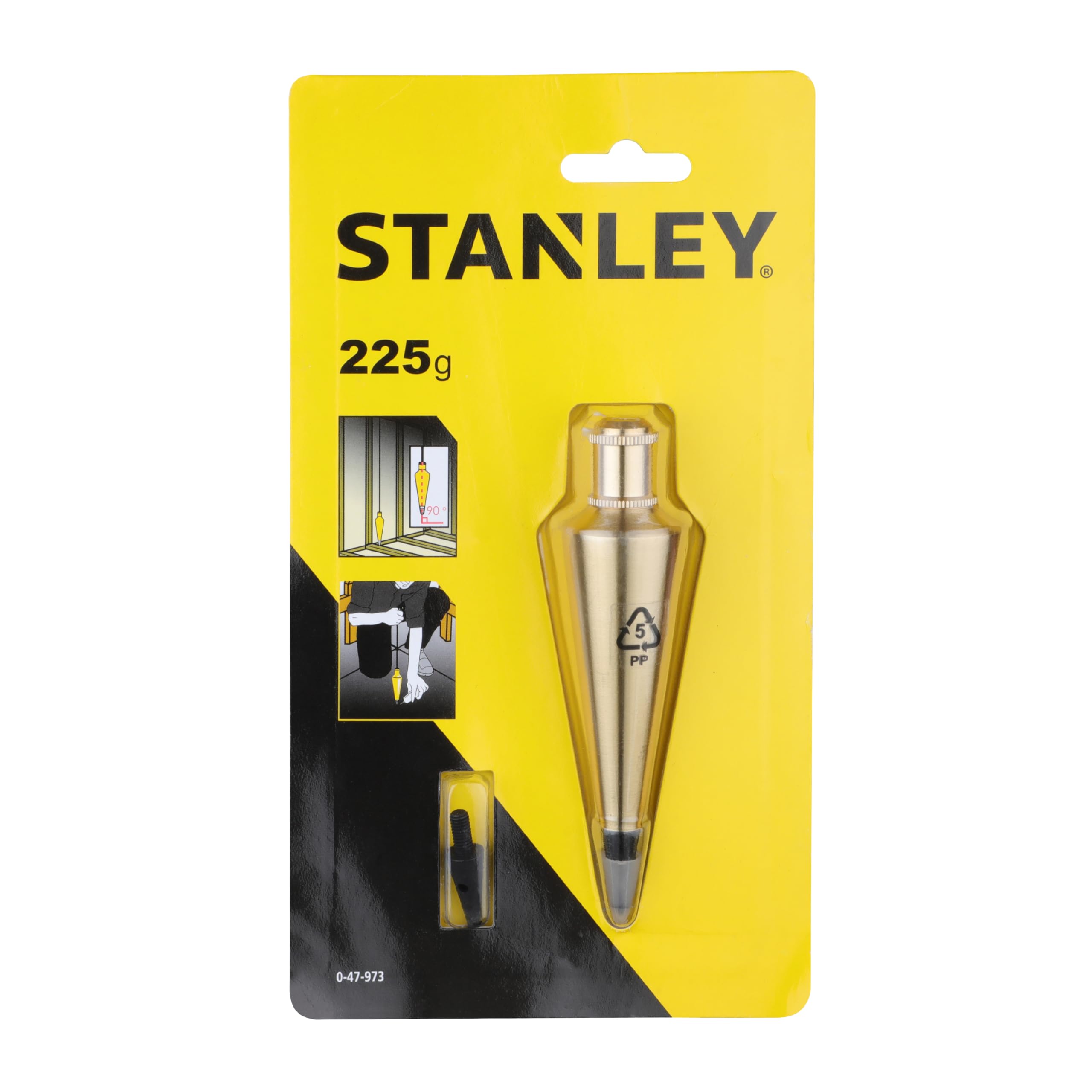 Stanley 225g 8oz Brass Plumb Bob — alternate view