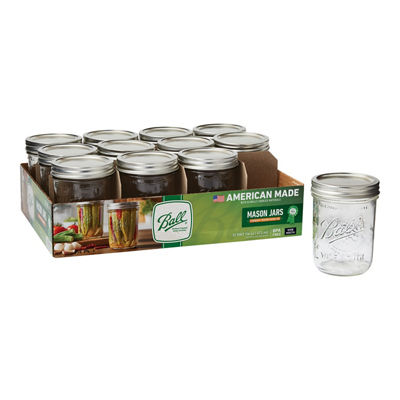Ball Regular Mouth Quart Mason Jars with Lid 12 ct — alternate view