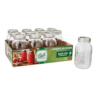 Ball Regular Mouth Quart Mason Jars with Lid 12 ct — alternate view