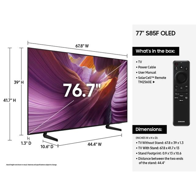 Samsung S85f 77 Inch Oled 4k Vision Ai Smart Tv Qn77s85faexzc — alternate view