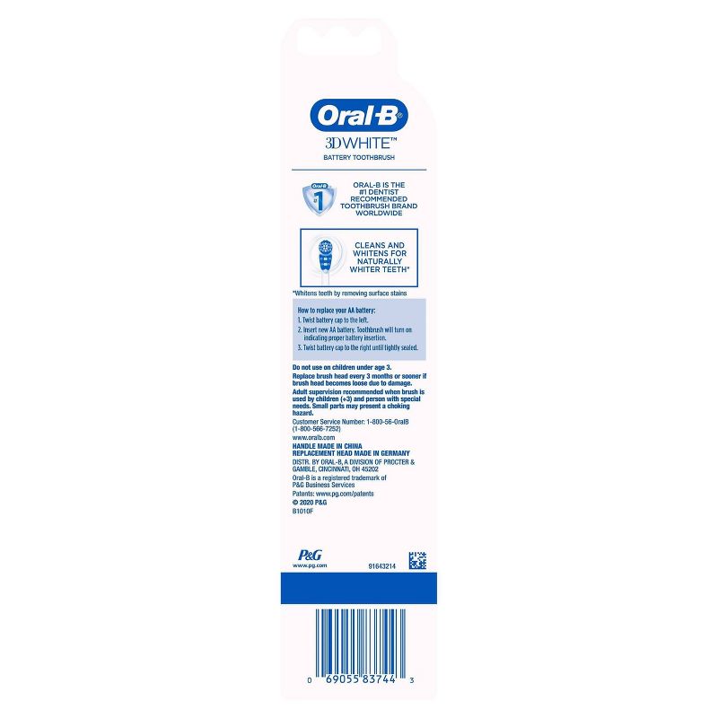 Oral-B 3D Battery Power Electric Toothbrush 1 ct — alternate view