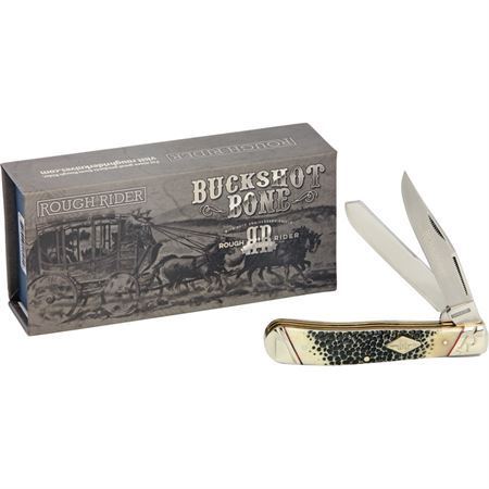 Rough Rider 1544 Trapper Folding Pocket Knife with Abalone Handle — alternate view