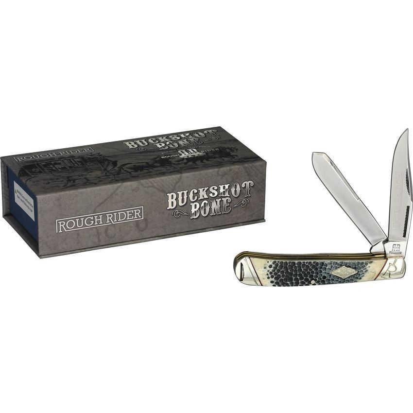 Rough Rider 1544 Trapper Folding Pocket Knife with Abalone Handle — alternate view