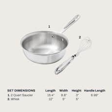 All-Clad D3 Curated 2.5 Qt. Stainless Steel Saucier — alternate view