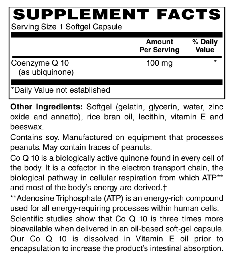 Ask Joe Dimatteo Coenzyme Q-10 Softgel 100 mg — alternate view