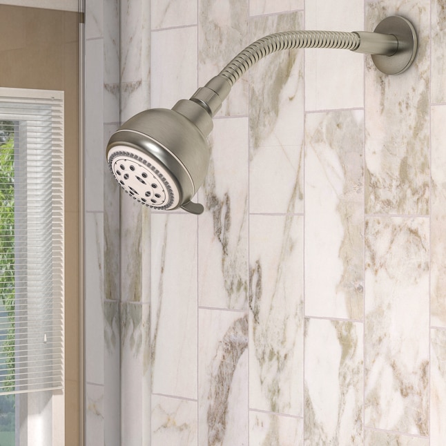Keeney Brushed Nickel Flexible Shower Arm and Flange — alternate view