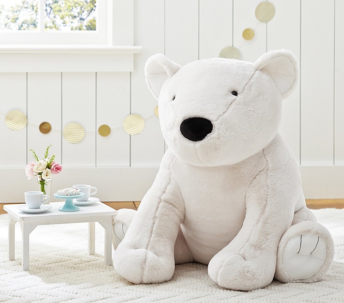 Polar Faux Fur Jumbo Polar Bear Plush