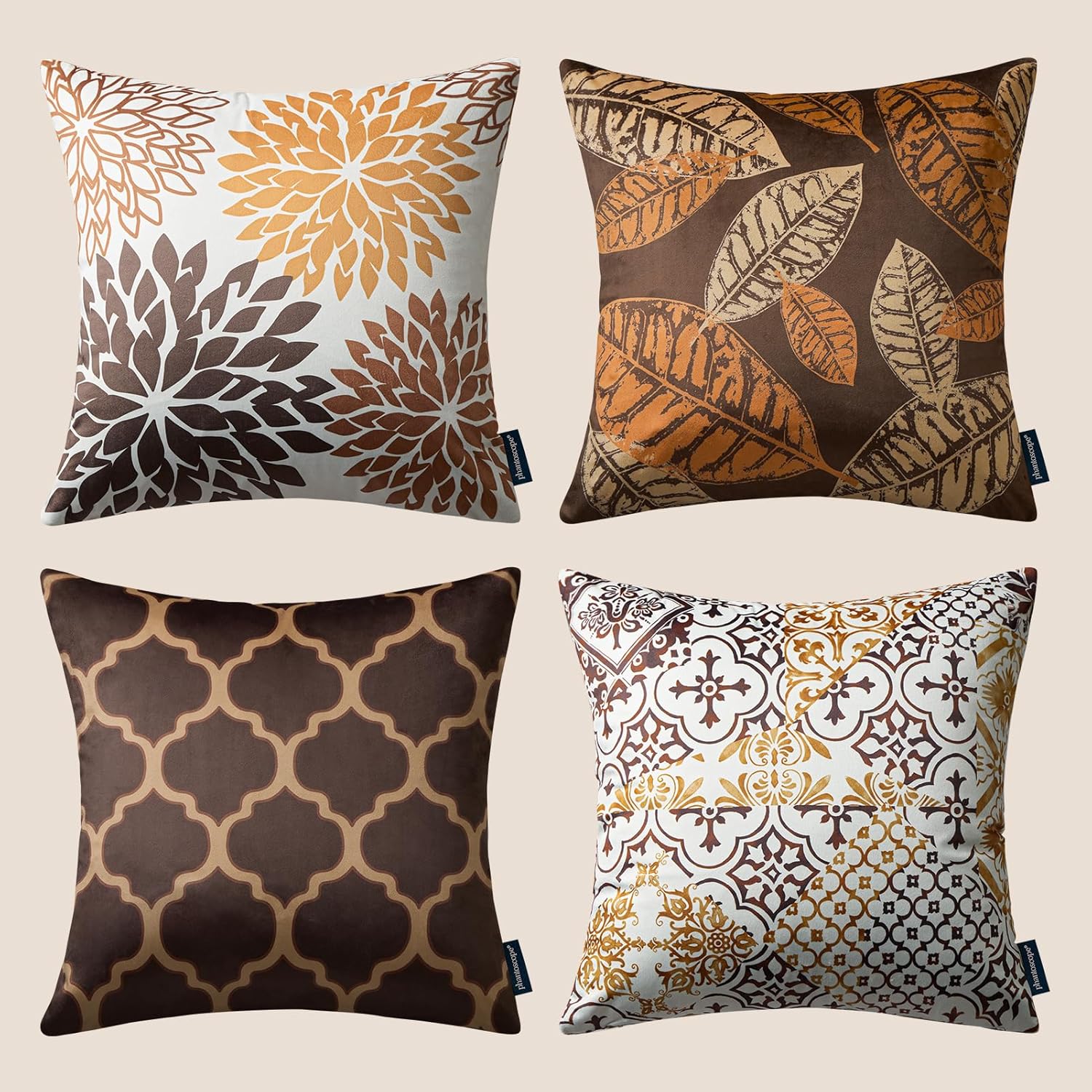 Phantoscope Living Series Leaf Geometric Pillow Covers — alternate view