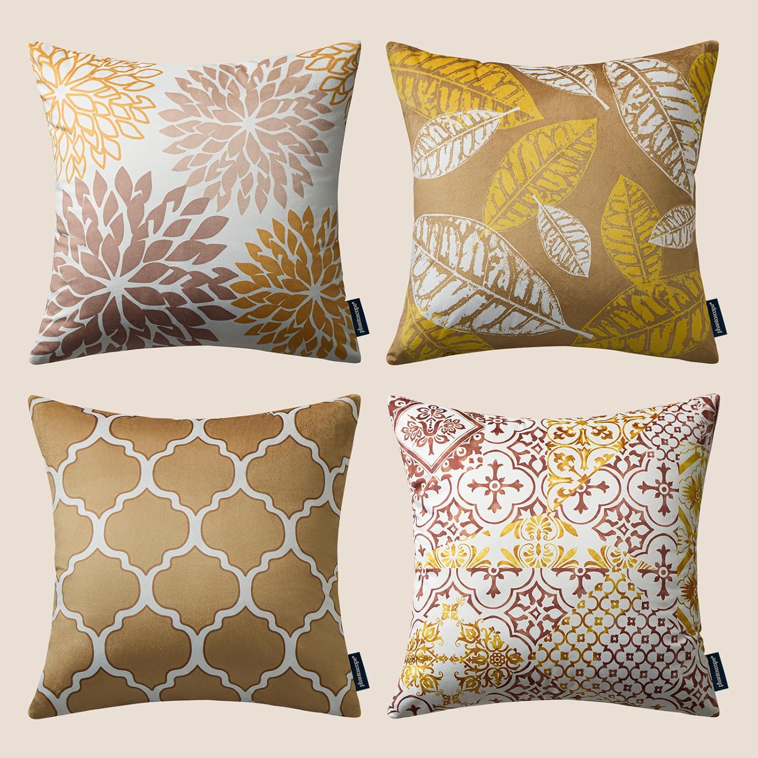 Phantoscope Living Series Leaf Geometric Pillow Covers — alternate view