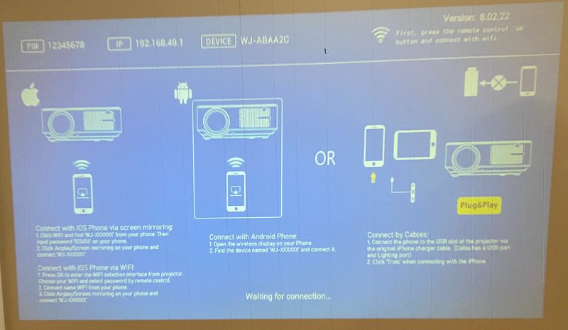 Artsea W25 Projector — alternate view