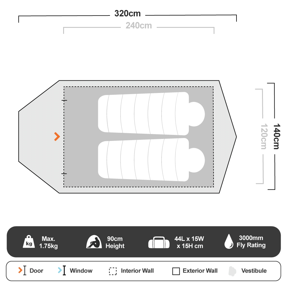 Ridgeline 2P Backpacking Tent — alternate view