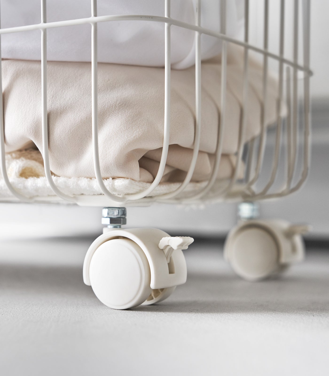 Sageandsill Rolling Wire Basket 15 H Steel Wood — alternate view