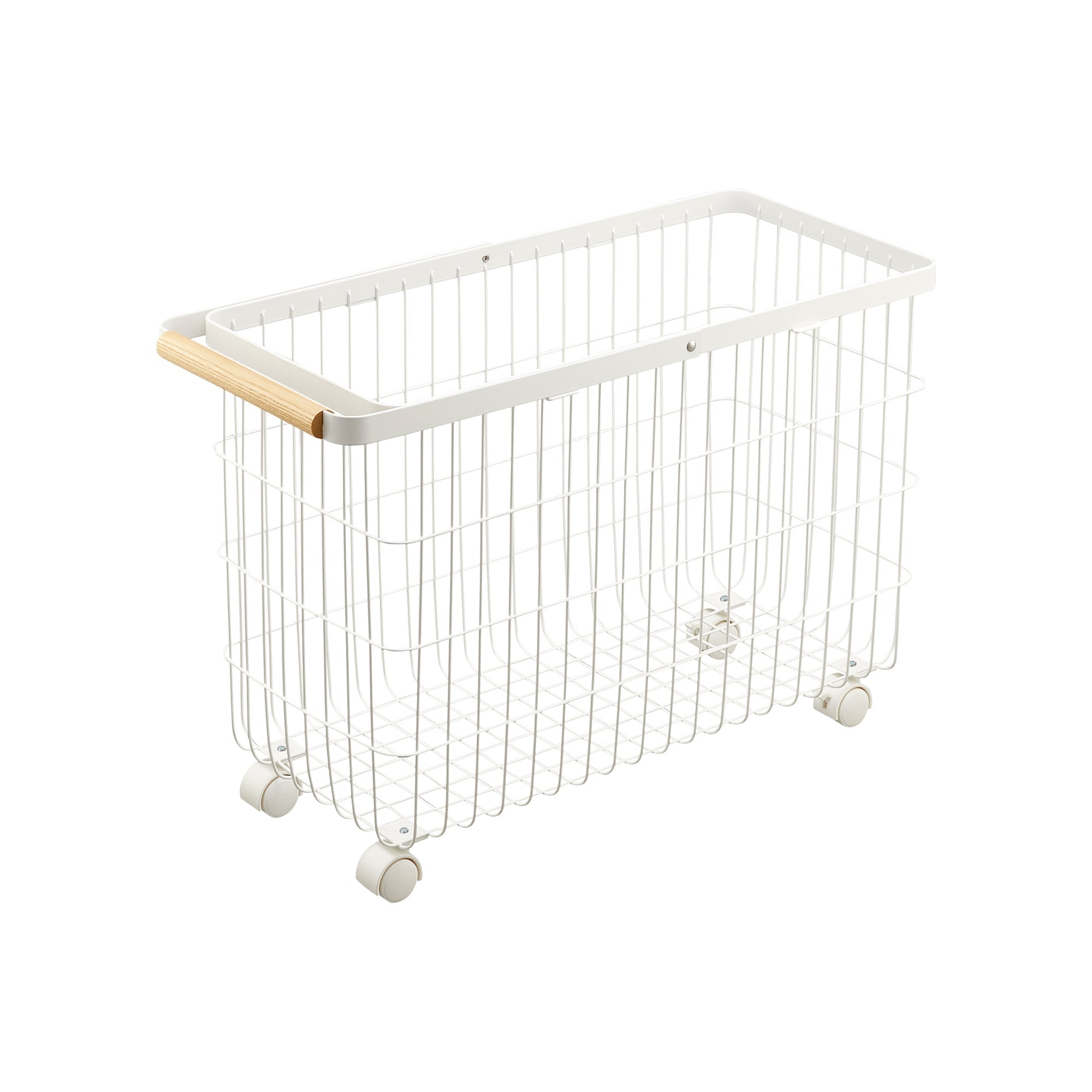 Sageandsill Rolling Wire Basket 15 H Steel Wood — alternate view