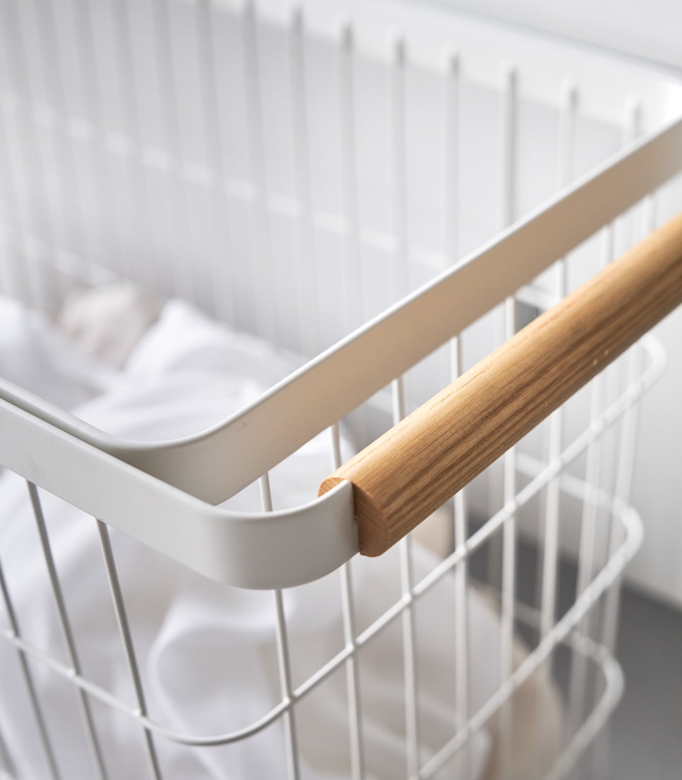 Sageandsill Rolling Wire Basket 15 H Steel Wood — alternate view