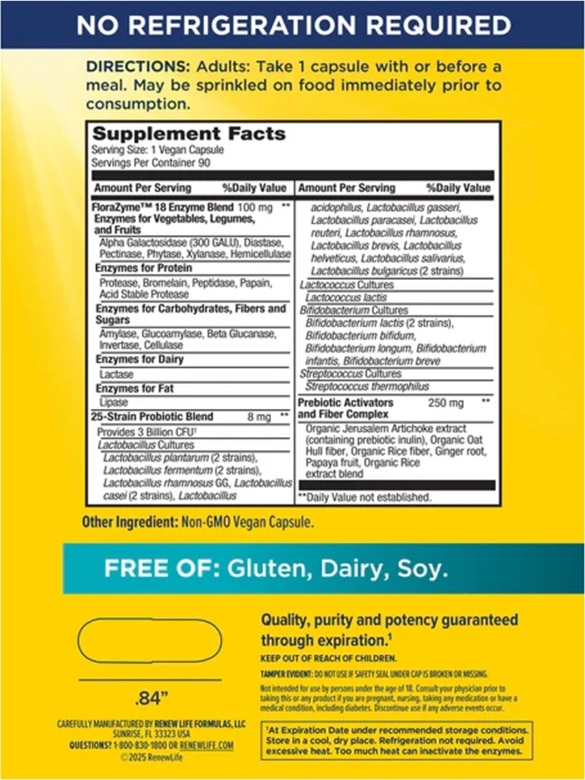 Dr. Formulated Florazyme Digestive Enzymes Probiotics — alternate view